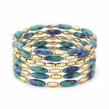 Marble Oval Beaded Multi Layered Stretch Bracelet - view 4